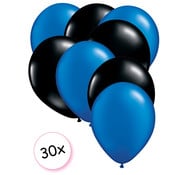 Joni's Winkel Ballonnen Blauw & Zwart 30 stuks 27 cm