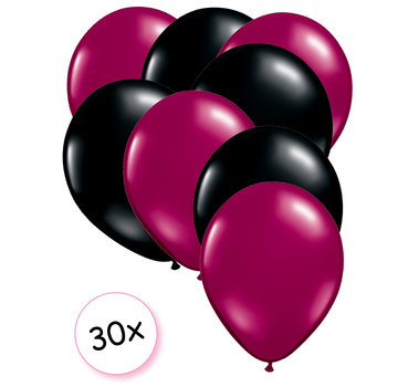 Joni's Winkel Ballonnen Fuchsia & Zwart 30 stuks 27 cm