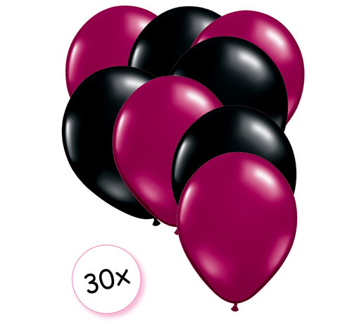 Joni's Winkel Ballonnen Fuchsia & Zwart 30 stuks 27 cm