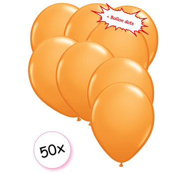 Joni's Winkel Ballonnen Oranje 50 stuks 27 cm + Ballon Lijm Plakkers - Plafond Stickers