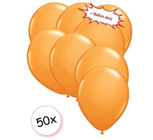 Joni's Winkel Ballonnen Oranje 50 stuks 27 cm + Ballon dots