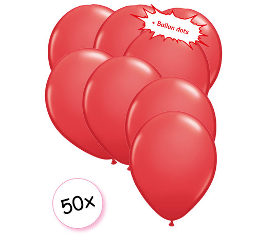 Joni's Winkel Ballonnen Rood 50 stuks 27 cm + Ballon dots