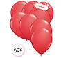 Ballonnen Rood 50 stuks 27 cm + Ballon dots