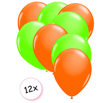 Joni's Glow-Shop Ballonnen Neon Oranje & Neon Groen 12 stuks 25 cm