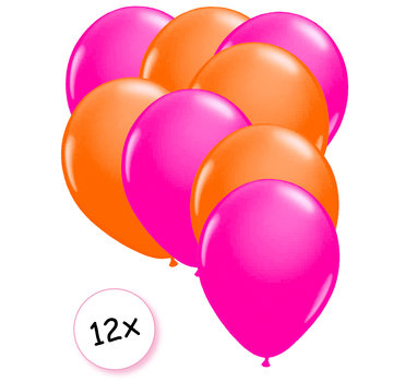 Joni's Glow-Shop Ballonnen Neon Roze & Neon Oranje 12 stuks 25 cm