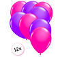 Ballonnen Neon Roze & Neon Paars 12 stuks 25 cm