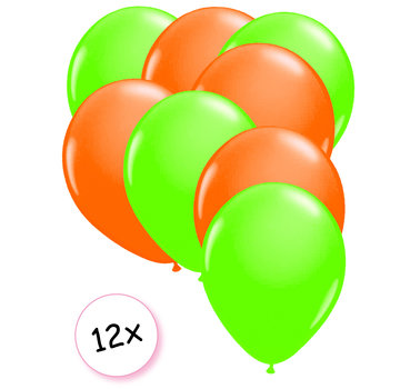 Joni's Glow-Shop Ballonnen Neon Groen & Neon Oranje 12 stuks 25 cm