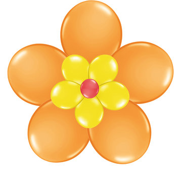 Folat Ballonnen Bloem Oranje/Geel/Rood
