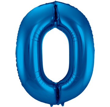 Folat Folieballon Cijfer 0 Blauw 34 Inch / 86 Cm