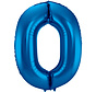 Folieballon Cijfer 0 Blauw 34 Inch / 86 Cm