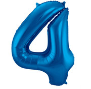 Folat Folieballon Cijfer 4 Blauw 34 Inch / 86 Cm