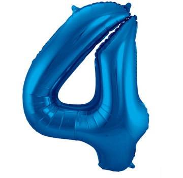 Folat Folieballon Cijfer 4 Blauw 34 Inch / 86 Cm