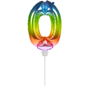 Folat Foliecijfer Mini ‘0’ Regenboog - 36 Centimeter