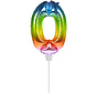 Foliecijfer Mini ‘0’ Regenboog - 36 Centimeter