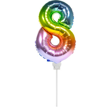 Folat Foliecijfer Mini ‘8’ Regenboog - 36 Centimeter