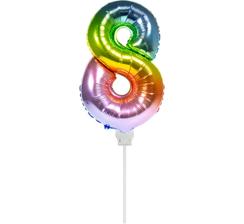 Folat Foliecijfer Mini ‘8’ Regenboog - 36 Centimeter