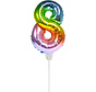 Foliecijfer Mini ‘8’ Regenboog - 36 Centimeter