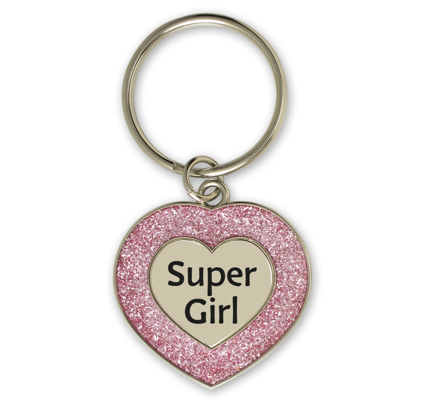 Glitter Sleutelhanger "Supergirl"