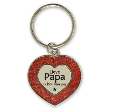 Miko Glitter Sleutelhanger "Lieve papa"