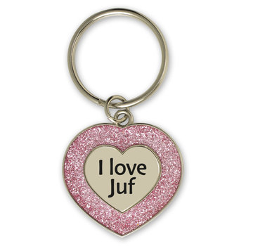 Miko Glitter Sleutelhanger "I love juf"