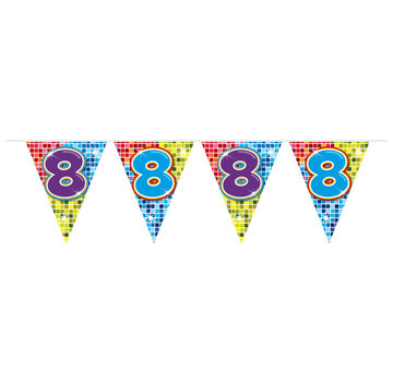 Folat Mini vlaggenlijn Birthday Blocks 8 jaar