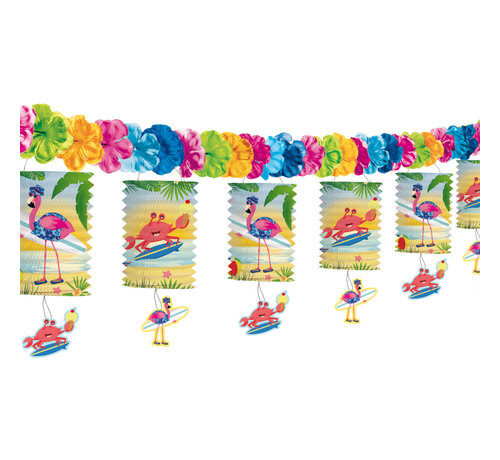 Folat Flamingo Lampion Slinger - 3,6 meter