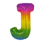 Folat Folieballon Letter J Yummy Gummy Rainbow 34 Inch / 86 Cm