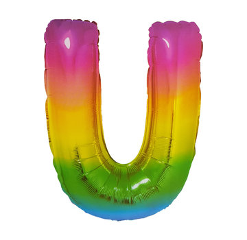Folat Folieballon Letter U Yummy Gummy Rainbow 34 Inch / 86 Cm