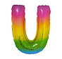 Folieballon Letter U Yummy Gummy Rainbow 34 Inch / 86 Cm