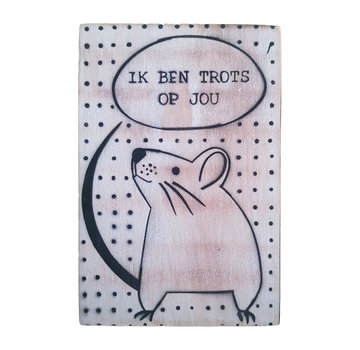 Postkaart Hout "Trots op jou"