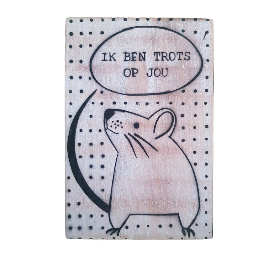 Postkaart Hout "Trots op jou"