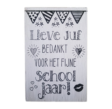 Postkaart Hout "Lieve Juf"