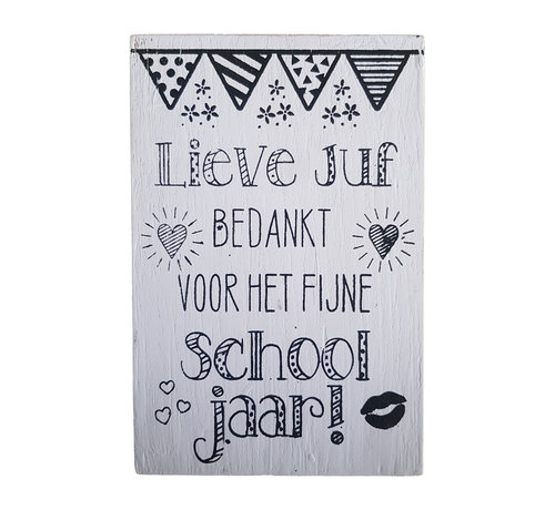 Postkaart Hout "Lieve Juf"