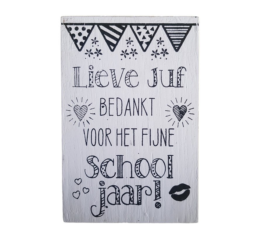 Postkaart Hout "Lieve Juf"