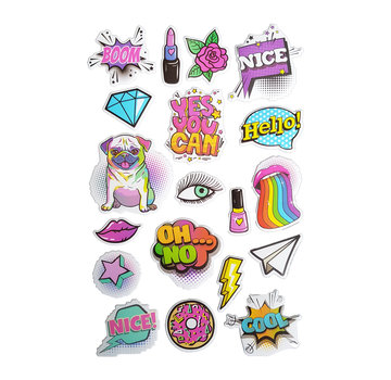 Stickers Puffy "Girlz" +/- 19 Stickers