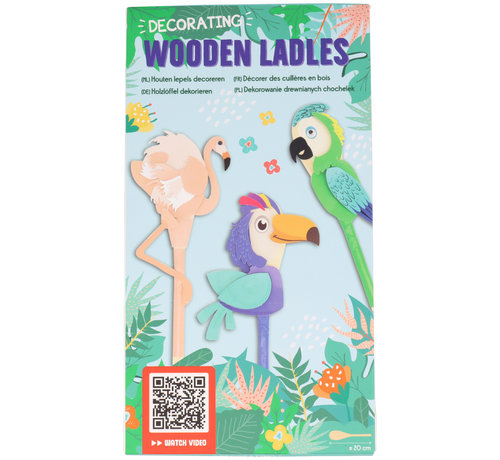 Houten pollepel versieren “Vogels”