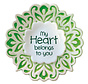 Porseleinen magneet "My Heart belongs"
