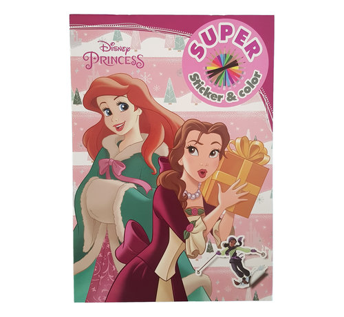 Disney Kerst Super Sticker & Color Kleurboek "Princess"