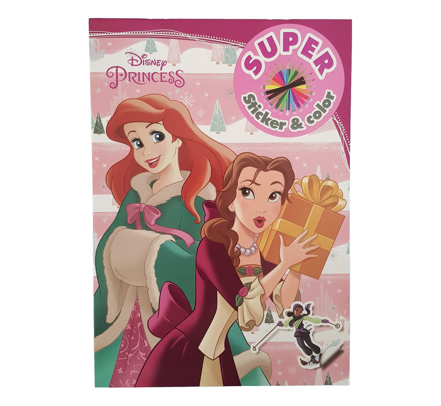 Disney Kerst Super Sticker & Color Kleurboek "Princess"