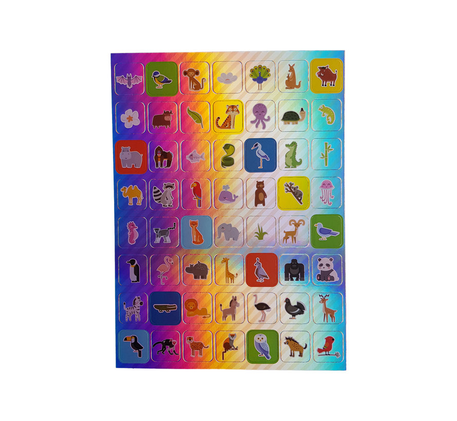 Holografische Stickers 112 stuks “Animals”