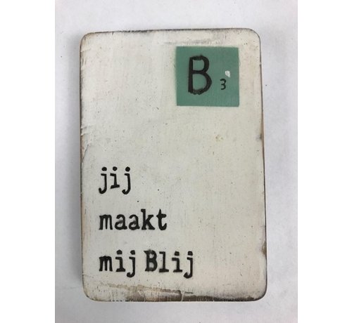 Magneet 6x9 cm Blij