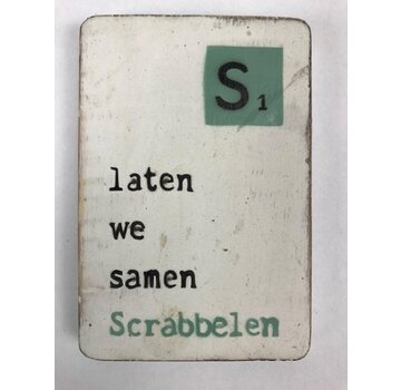 Houten Magneet 6x9 cm Scrabbelen