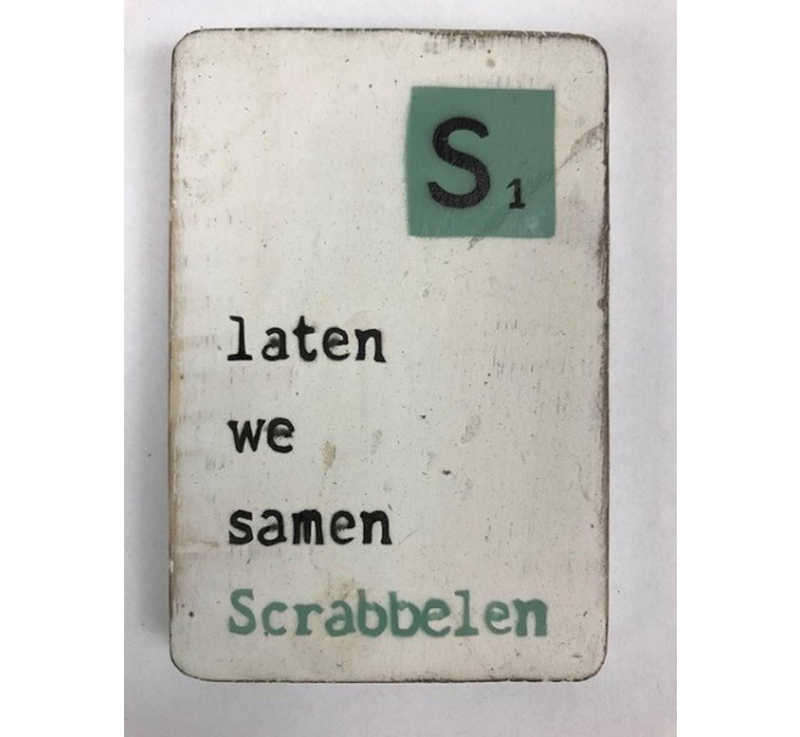 Houten Magneet 6x9 cm Scrabbelen