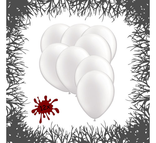 Joni's Halloween Shop Premium Ballonnen Wicked White 12 stuks 30 cm