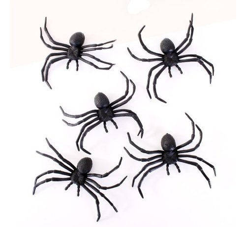 Joni's Halloween Shop Spinnen "Zwarte weduwe" 5 Stuks
