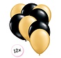 Premium Quality Ballonnen Goud & Zwart 12 stuks 30 cm