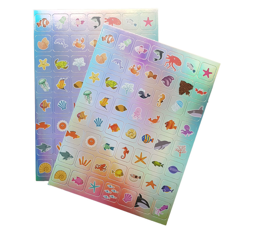 Holografische Stickers 112 stuks “Zeewereld”