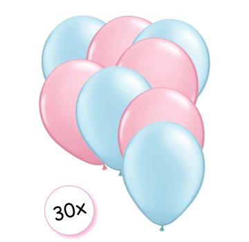 Joni's Winkel Premium Quality Ballonnen Baby Blauw & Baby Roze 30 stuks 30 cm