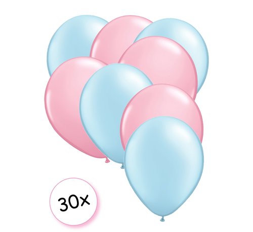 Joni's Winkel Premium Quality Ballonnen Baby Blauw & Baby Roze 30 stuks 30 cm