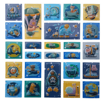 3D stickervel "Space" +/- 25 stuks